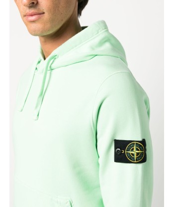 STONE ISLAND - Sweat à capuche classique vert pas cher