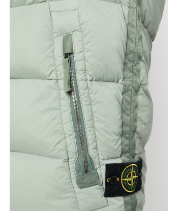 STONE ISLAND - Doudoune sans manches sage brillant des détails fins