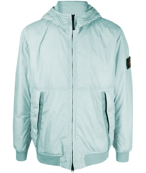 STONE ISLAND - Veste Garment dye crinkle bleue les ctes