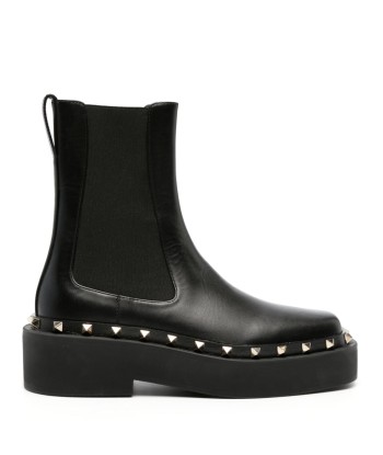 VALENTINO - Rockstud Chelsea leather boots destockage