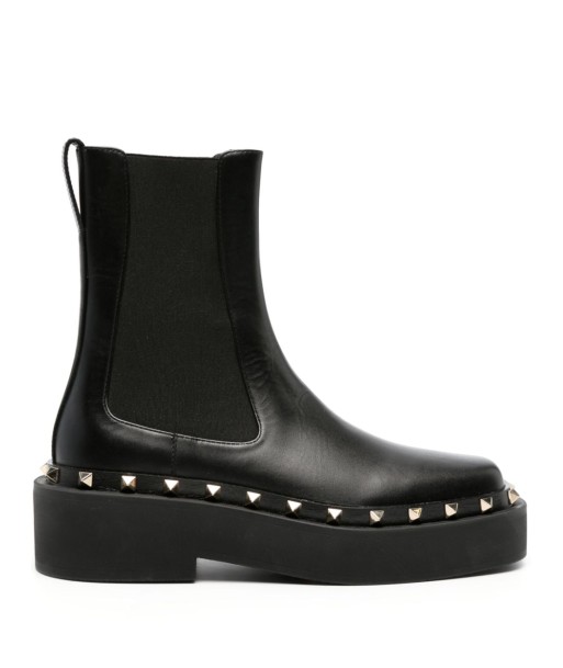 VALENTINO - Rockstud Chelsea leather boots destockage