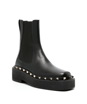 VALENTINO - Rockstud Chelsea leather boots destockage