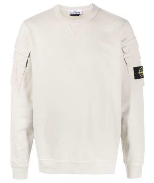 STONE ISLAND - Crewneck beige double poche Profitez des Offres !