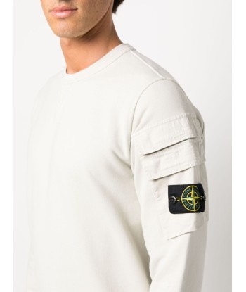 STONE ISLAND - Crewneck beige double poche Profitez des Offres !