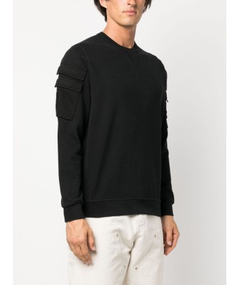 STONE ISLAND - Crewneck noir double poche de l' environnement