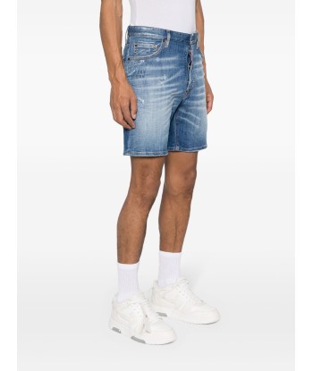 Dsquared2 - Short en jean à effet usé livraison gratuite