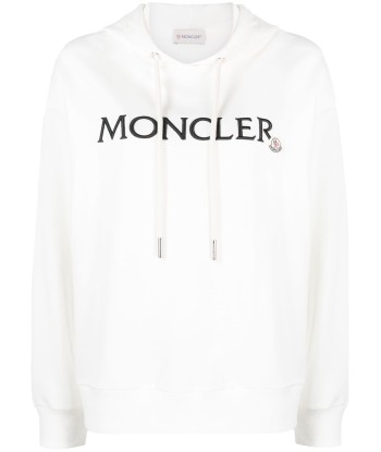 MONCLER - Hoodie en coton à logo brodé sur le site 