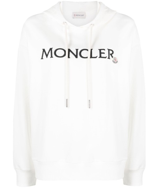 MONCLER - Hoodie en coton à logo brodé sur le site 