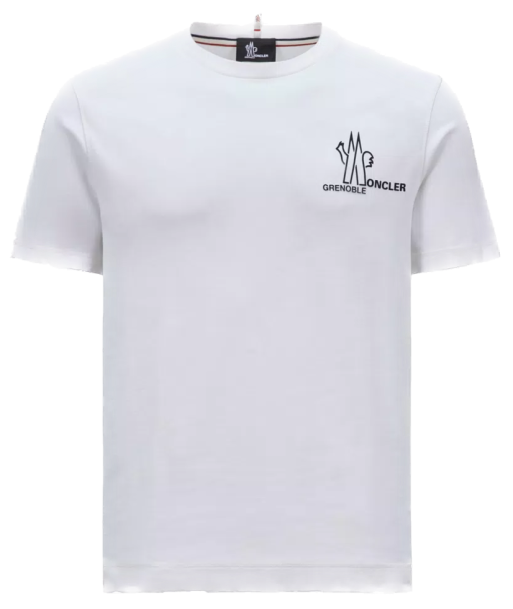 MONCLER GRENOBLE - T- SHIRT BLANC NEIGE pas chere