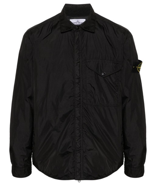 Stone Island - Surchemise crinkle noire Amélioration de cerveau avec