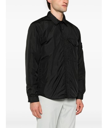 Stone Island - Surchemise crinkle noire Amélioration de cerveau avec