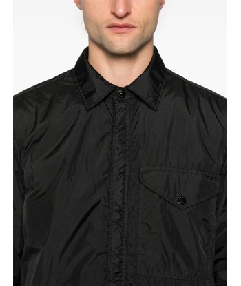 Stone Island - Surchemise crinkle noire Amélioration de cerveau avec