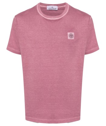 Stone Island - T shirt délavé magenta le des métaux précieux