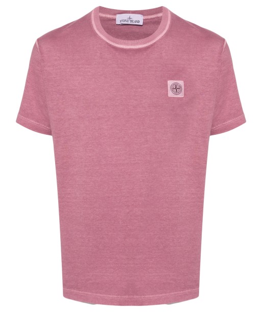 Stone Island - T shirt délavé magenta le des métaux précieux