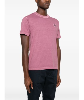 Stone Island - T shirt délavé magenta le des métaux précieux