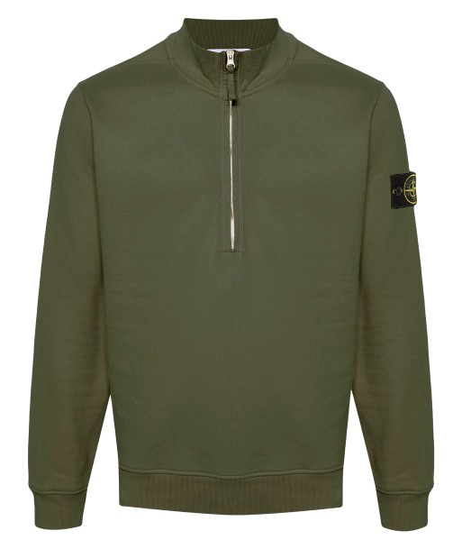 Stone Island - Sweat half zip kaki Par le système avancé 