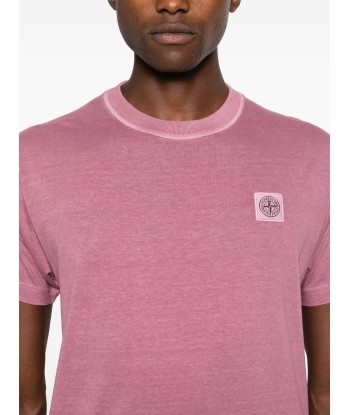 Stone Island - T shirt délavé magenta le des métaux précieux