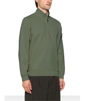 Stone Island - Sweat half zip kaki Par le système avancé 