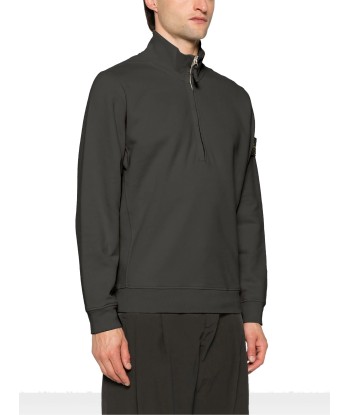 Stone Island - Sweat half zip gris anthracite en stock