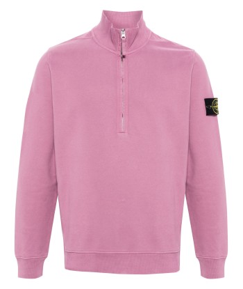 Stone Island - Sweat half zip magenta en stock