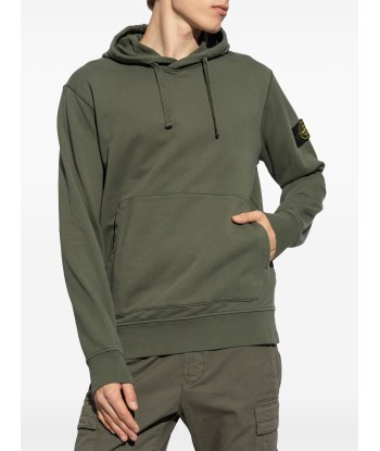 Stone Island - Sweat à capuche vert olive ouvre sa boutique