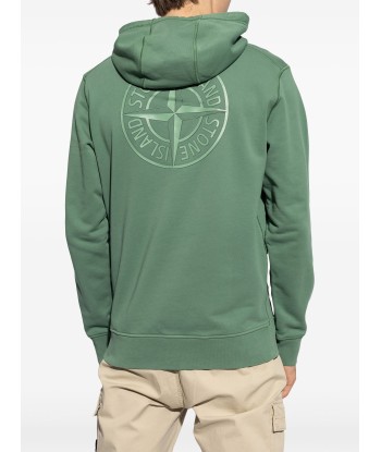 Stone Island - Sweat à capuche vert imprimé d'Europe débarque