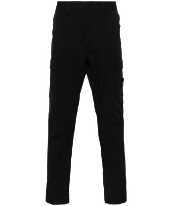 Stone Island - Pantalon cargo regular tapered noir sur le site 