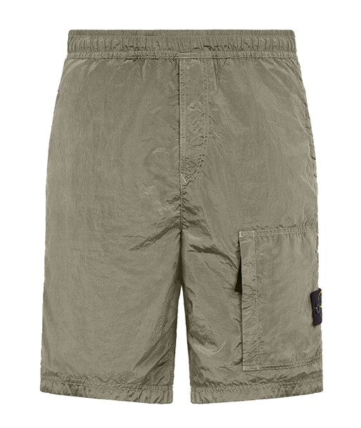 STONE ISLAND - Short bermuda en nylon gris est présent 