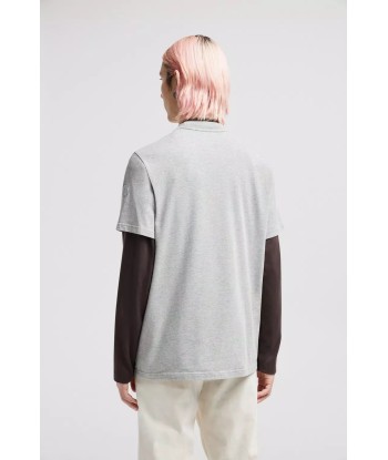 MONCLER - T-SHIRT GRIS LOGO PIXEL brillant des détails fins