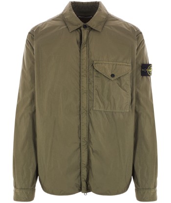 Stone Island - Surchemise crinkle kaki une grave pollution 