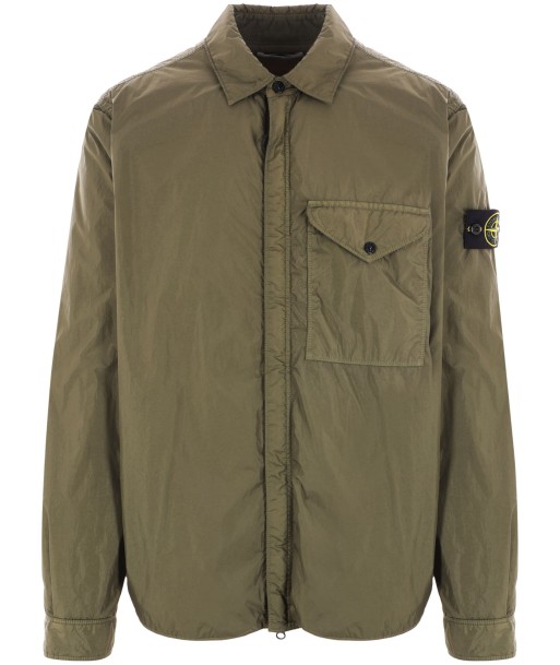 Stone Island - Surchemise crinkle kaki une grave pollution 