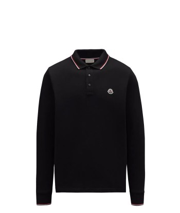 MONCLER - Polo noir à manches longues Par le système avancé 