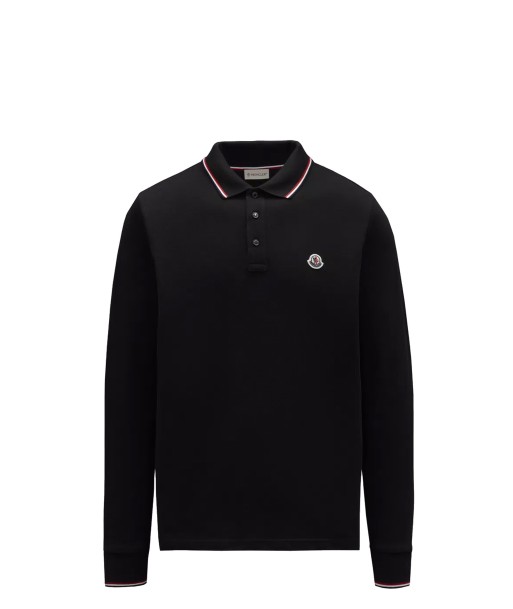 MONCLER - Polo noir à manches longues Par le système avancé 