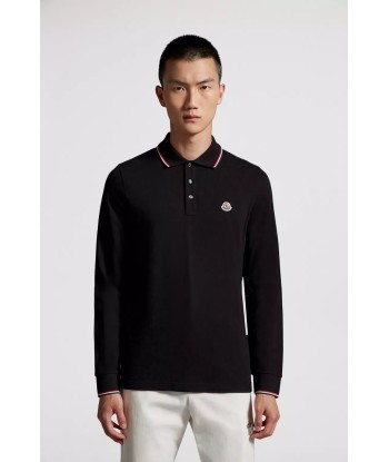 MONCLER - Polo noir à manches longues Par le système avancé 