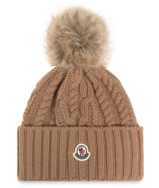 MONCLER - Bonnet à pompon camel sélection de produits