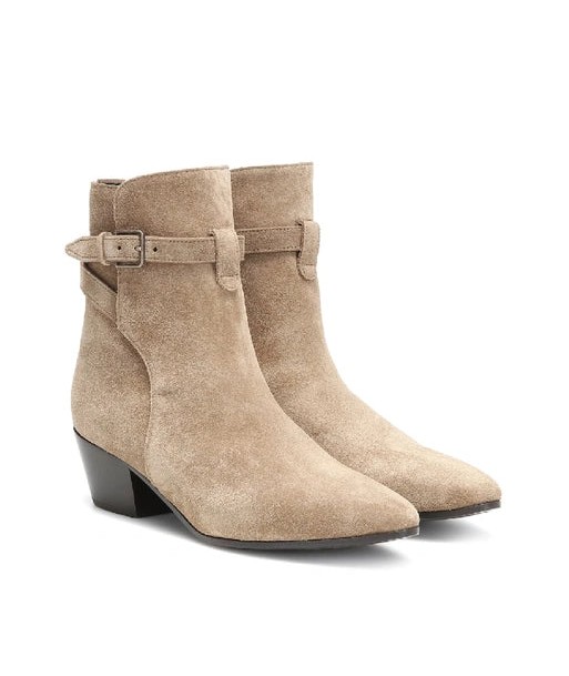 SAINT LAURENT - DEMI BOTTES BEIGE la colonne vertébrale