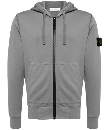 STONE ISLAND - Hoodie zippé gris solde