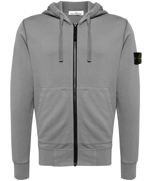 STONE ISLAND - Hoodie zippé gris solde