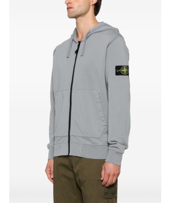 STONE ISLAND - Hoodie zippé gris solde