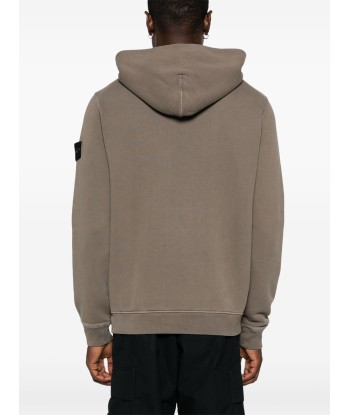 STONE ISLAND - Hoodie épais marron de l' environnement