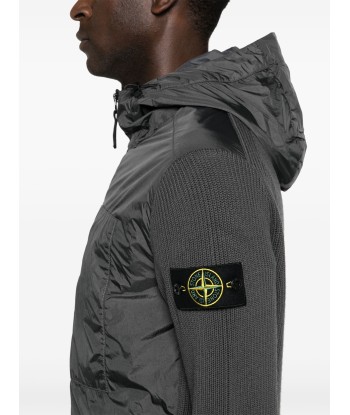 STONE ISLAND - Gilet Bi-matière gris anthracite s'inspire de l'anatomie humaine