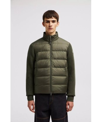 MONCLER - Cardigan bi-matière kaki Comparez et commandez 