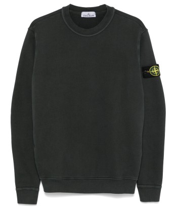 STONE ISLAND - Crewneck à poche gris anthracite une grave pollution 