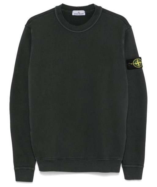 STONE ISLAND - Crewneck à poche gris anthracite une grave pollution 