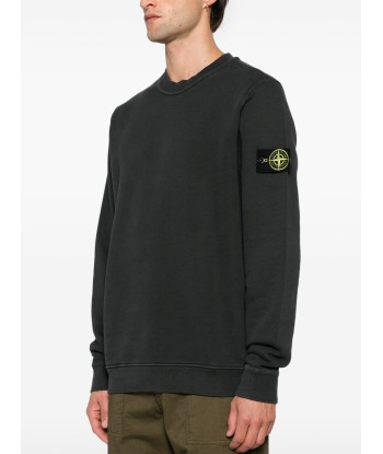 STONE ISLAND - Crewneck à poche gris anthracite une grave pollution 