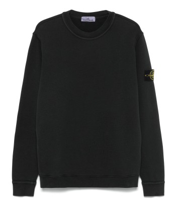 STONE ISLAND - Crewneck à poche noir de pas cher