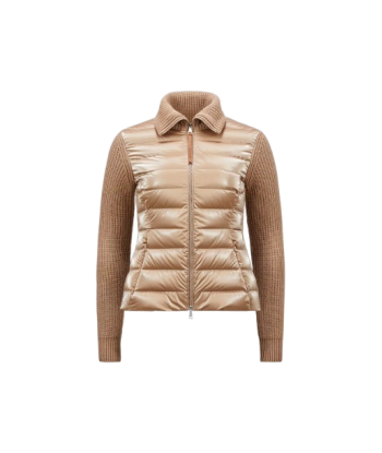 MONCLER - Cardigan zippé matelassé en laine une grave pollution 