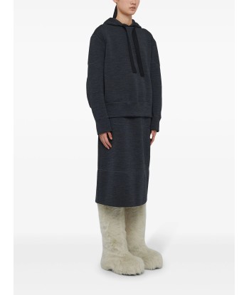 JIL SANDER - Hoodie en laine à lien de resserrage Profitez des Offres !