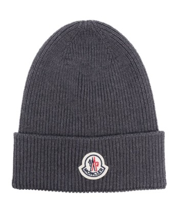 MONCLER - Bonnet en laine gris foncé Les magasins à Paris