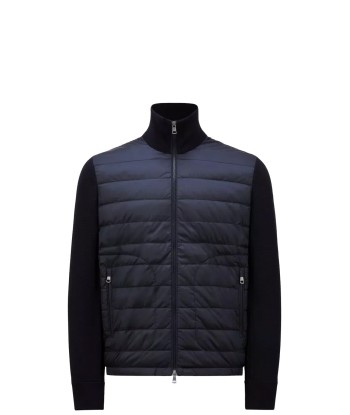 MONCLER - Cardigan zippé bleu marine d'Europe débarque